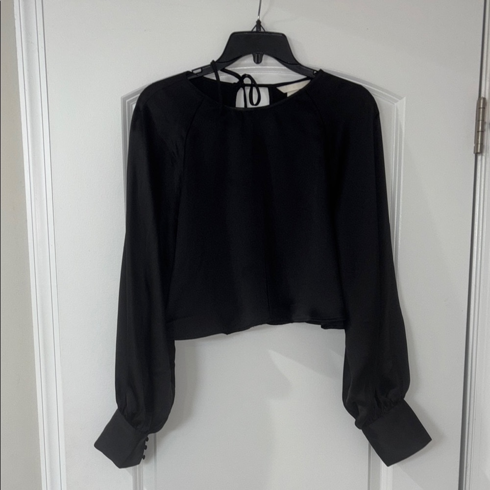 Satin cropped blouse